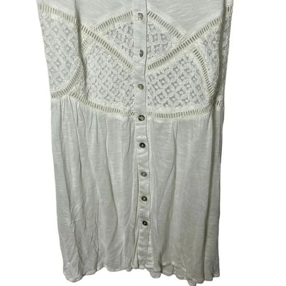 KOY RESORT WHITE SM, crochet ,button front beach cover, deep V-neck - Picture 13 of 13